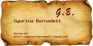 Gyurina Bernadett névjegykártya