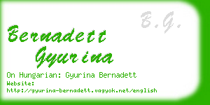 bernadett gyurina business card